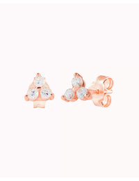 Pendientes stud pequeños con 3 circonitas