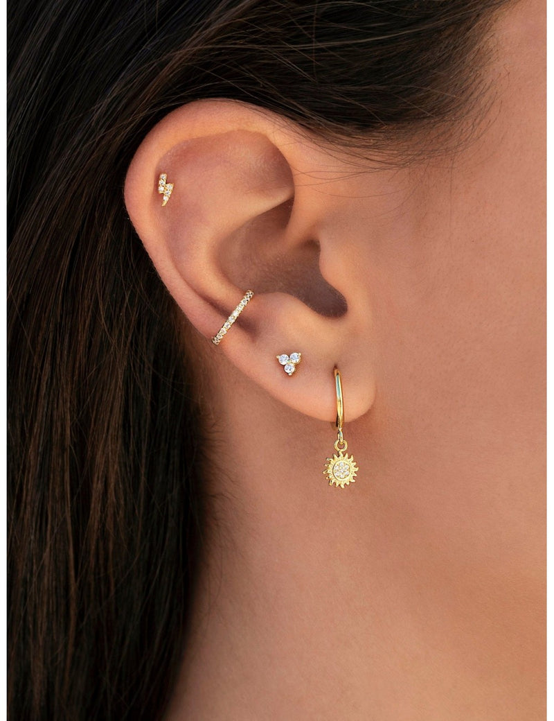 Pendientes stud pequeños con 3 circonitas