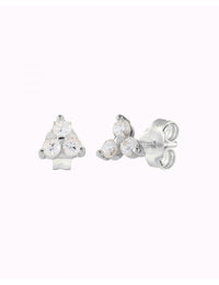 Pendientes stud pequeños con 3 circonitas
