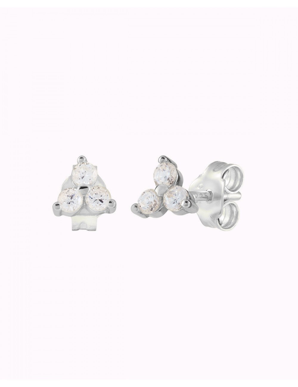 Pendientes stud pequeños con 3 circonitas