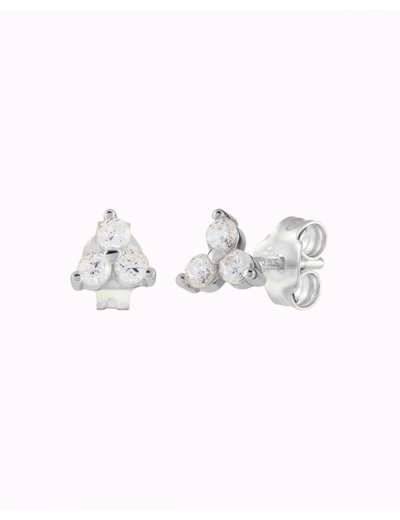 Pendientes stud pequeños con 3 circonitas