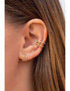Pendientes conch ear cuff de 4 bandas con circonitas - Disponible en blanco y negro