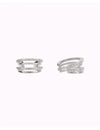 Pendientes conch ear cuff de 4 bandas con circonitas - Disponible en blanco y negro