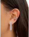Pendientes conch ear cuff de 4 bandas con circonitas - Disponible en blanco y negro