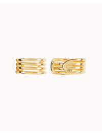 Pendientes ear cuff de 4 bandas - Piercing falso