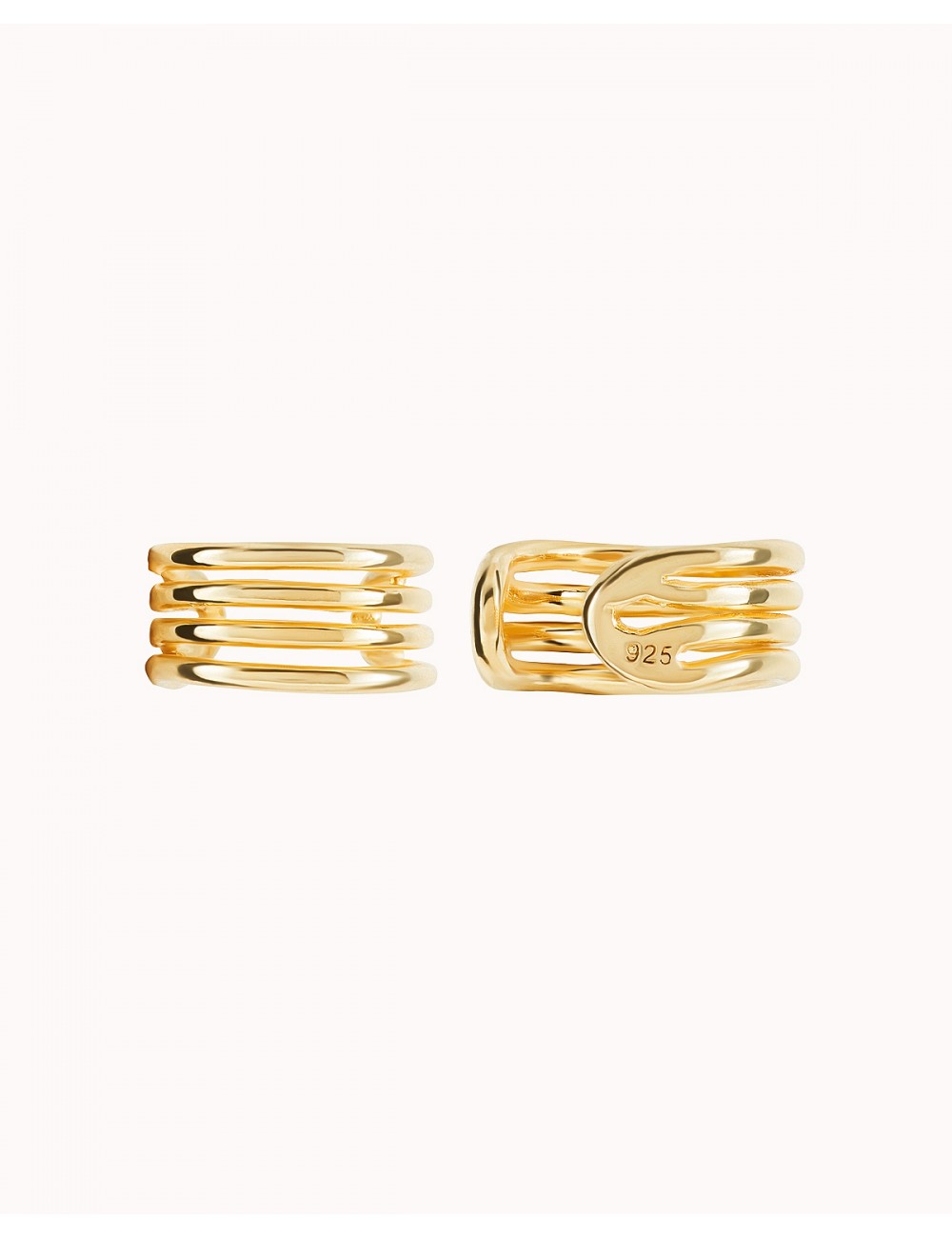 Pendientes ear cuff de 4 bandas - Piercing falso