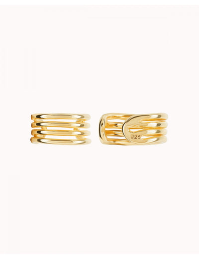 Pendientes ear cuff de 4 bandas - Piercing falso