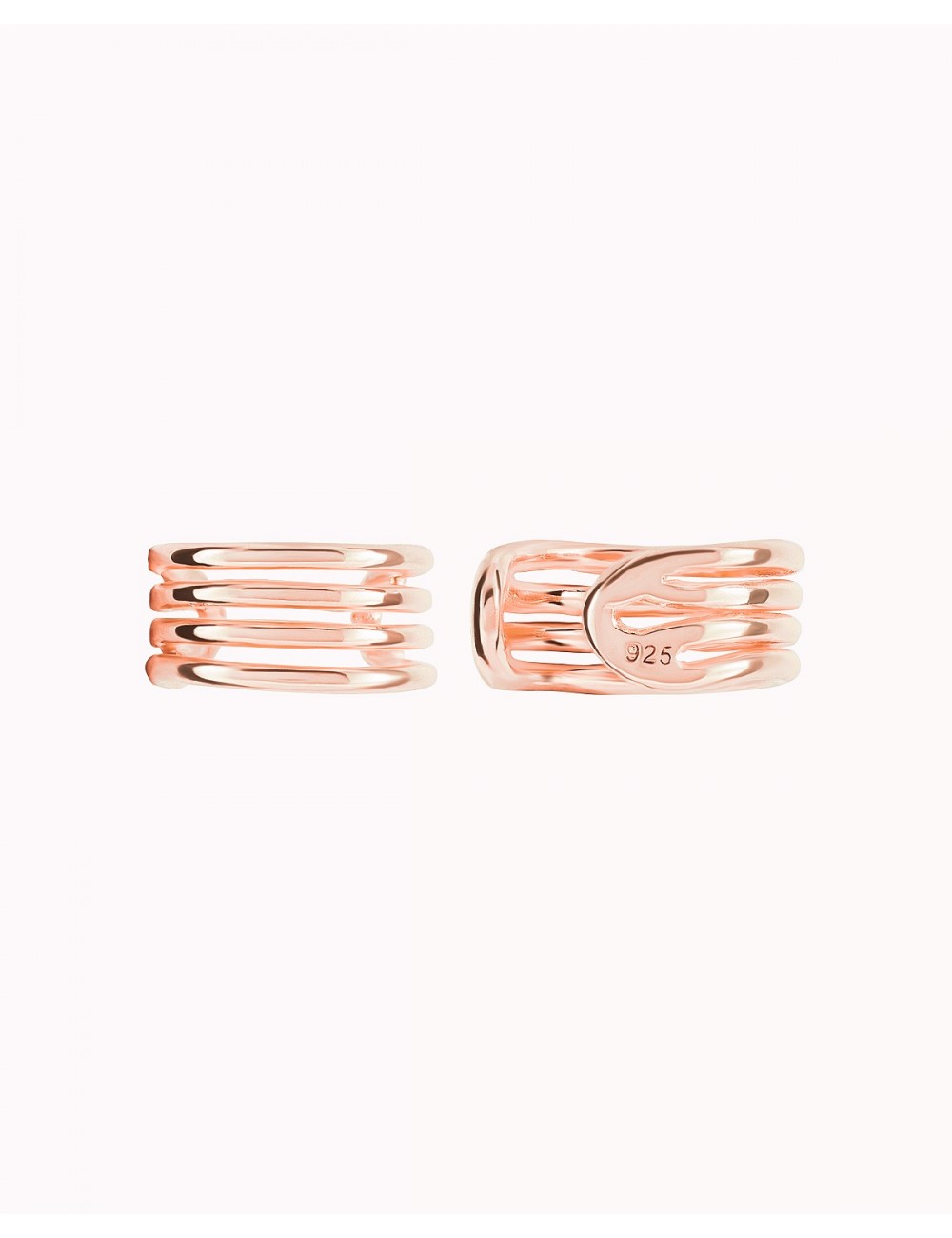 Pendientes ear cuff de 4 bandas - Piercing falso