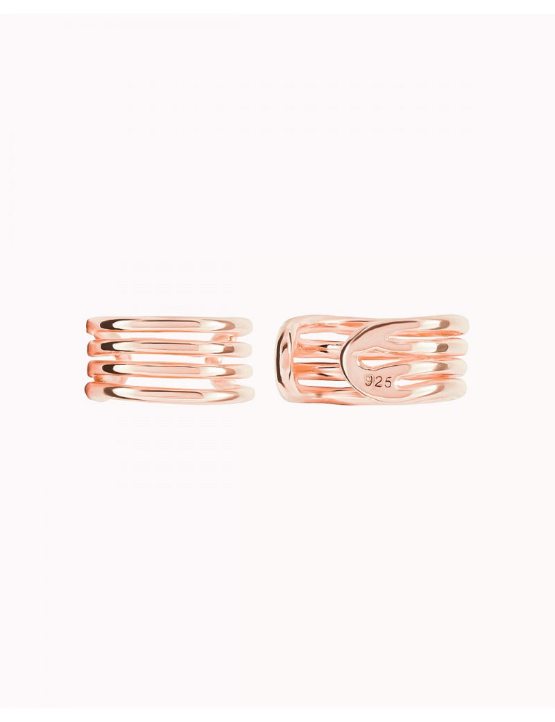 Pendientes ear cuff de 4 bandas - Piercing falso