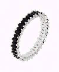 Tapered Baguette CZ Eternity Band Ring - Available in White, Black and Purple