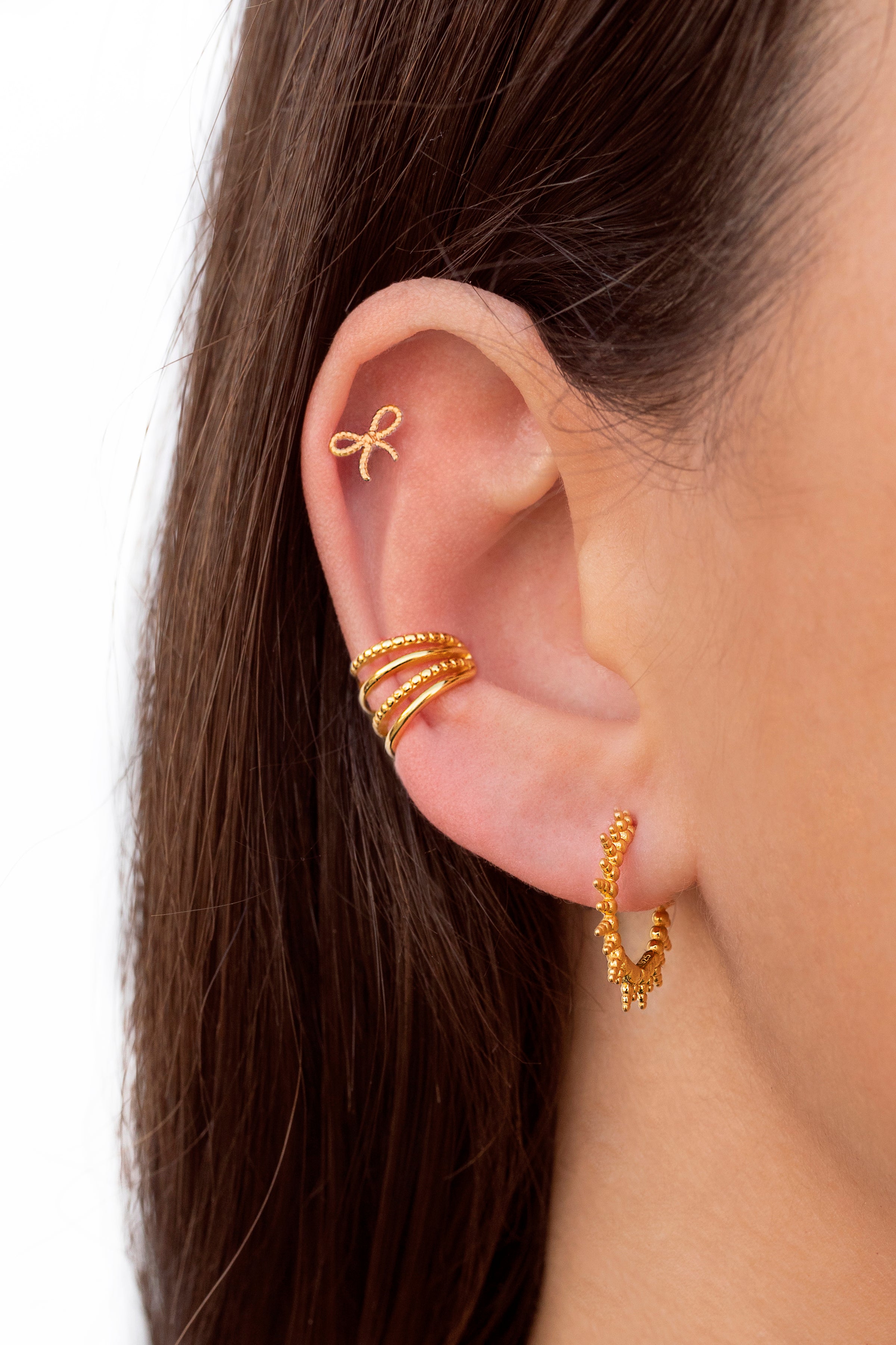 Pendientes stud en forma de lazo coquette pequeño