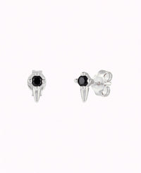 Pendientes stud mini en forma de pincho con circonitas - 4 colores disponibles: Turquesa, Morado, Blanco y Negro