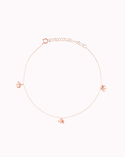 Ketten-Fußkettchen mit Glückselefantenanhängern