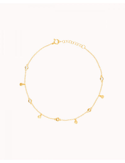 Fußkettchen mit Münzen und Zirkonen