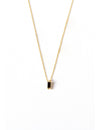 Baguette CZ Pendant Charm Necklace - Stone available in different colors