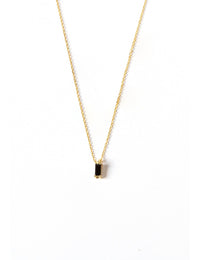Baguette CZ Pendant Charm Necklace - Stone available in different colors