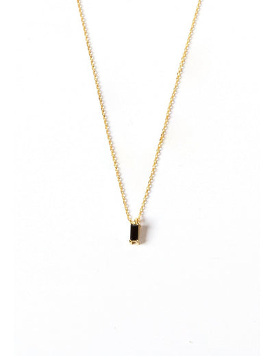 Collar con colgante de circonita en talla baguette - Piedra disponible en varios colores