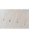 Baguette CZ Pendant Charm Necklace - Stone available in different colors