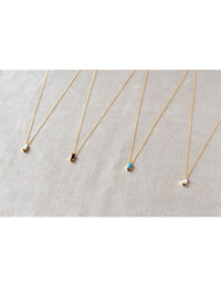Baguette CZ Pendant Charm Necklace - Stone available in different colors