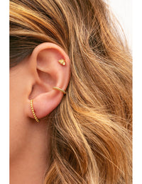 Pendientes stud ear lobe cuff de bolitas