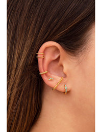 Pendientes stud ear lobe cuff de bolitas