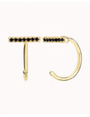 Pendientes de aro abierto en forma de barra con circonitas negras o blancas