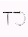 Pendientes de aro abierto en forma de barra con circonitas negras o blancas