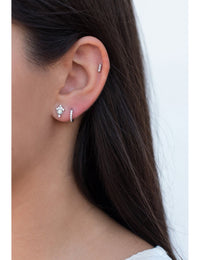 Pendientes stud en forma de barra con circonitas - Dos tamaños disponibles