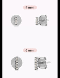 Pendientes stud en forma de barra con circonitas - Dos tamaños disponibles