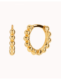 Pendientes pequeños de aro huggie de bolitas - 4 tamaños disponibles