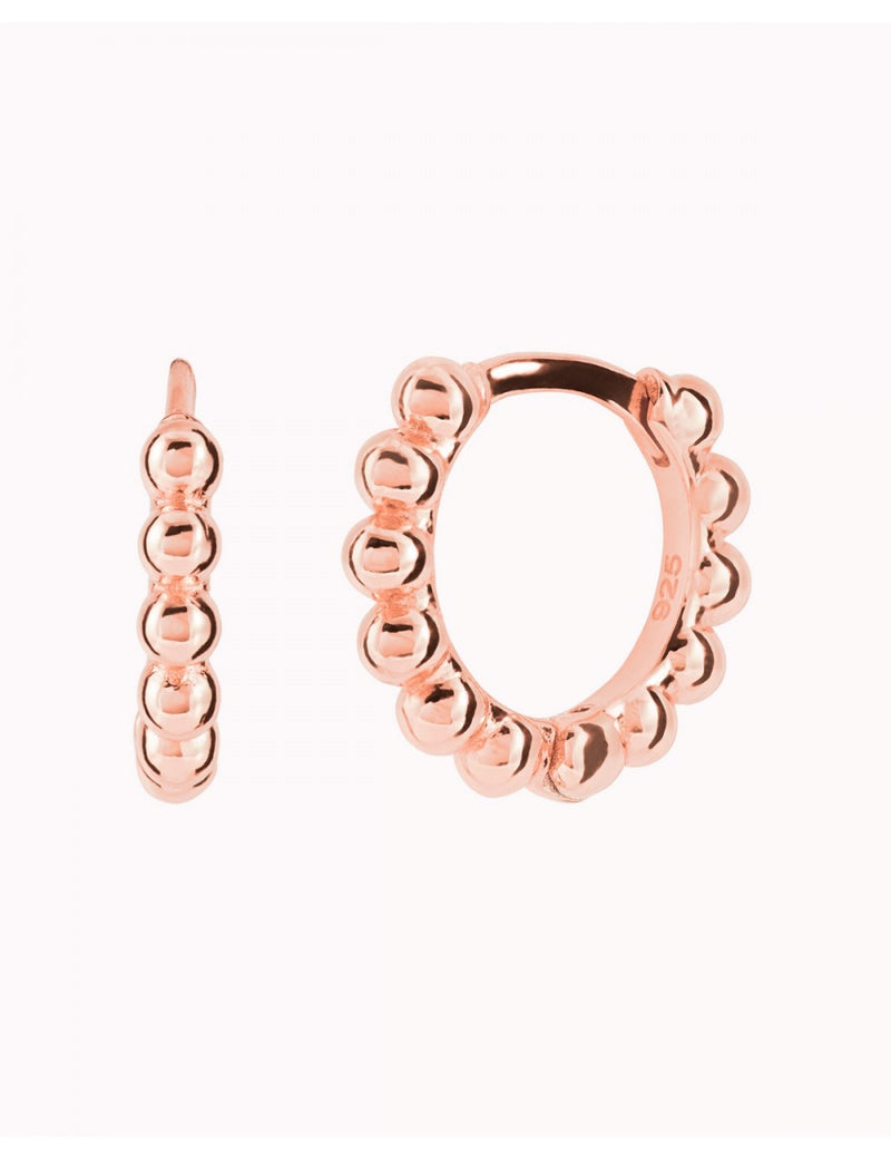 Pendientes pequeños de aro huggie de bolitas - 4 tamaños disponibles