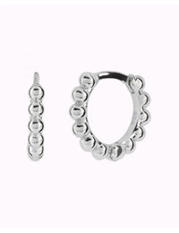 Pendientes pequeños de aro huggie de bolitas - 4 tamaños disponibles