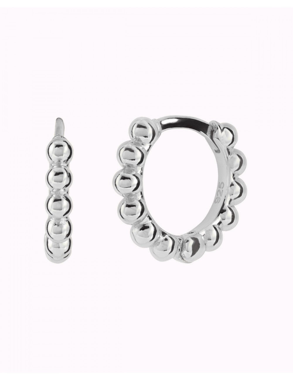 Pendientes pequeños de aro huggie de bolitas - 4 tamaños disponibles