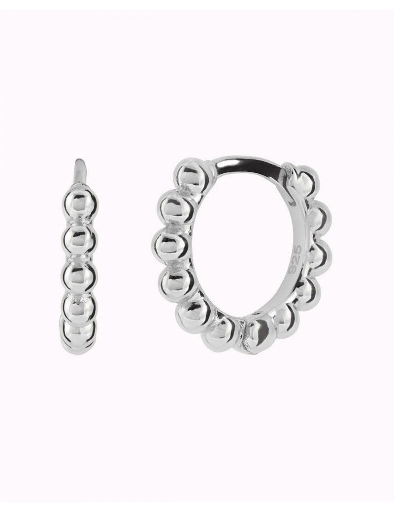 Pendientes pequeños de aro huggie de bolitas - 4 tamaños disponibles