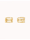 Beaded & Smooth 4 Bands Conch Ear Cuff Earrings