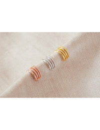 Beaded & Smooth 4 Bands Conch Ear Cuff Earrings