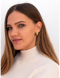 Beaded & Smooth 4 Bands Conch Ear Cuff Earrings