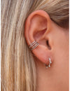 Beaded & Smooth 4 Bands Conch Ear Cuff Earrings