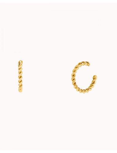 Boucles d'oreilles manchettes d'oreilles conques tressées à une seule bande