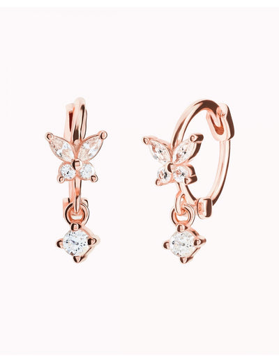 Schmetterlings-Huggie-Creolen mit Zirkonia