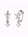 Pendientes de aro huggie en forma de mariposa con circonitas