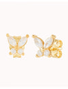 Pendientes stud en forma de mariposa con circonitas en talla marquesa y redonda