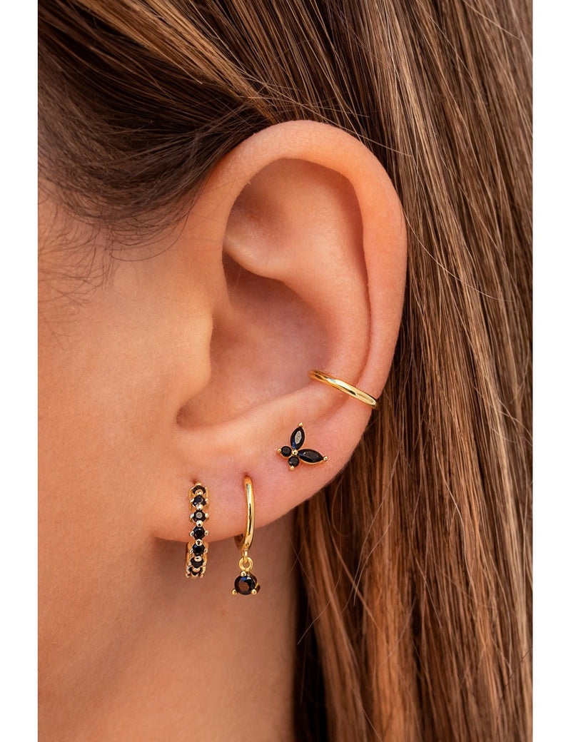 Pendientes stud en forma de mariposa con circonitas en talla marquesa y redonda