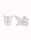 Pendientes stud en forma de mariposa con circonitas en talla marquesa y redonda