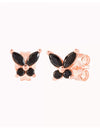 Pendientes stud en forma de mariposa con circonitas en talla marquesa y redonda
