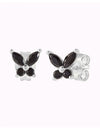 Pendientes stud en forma de mariposa con circonitas en talla marquesa y redonda