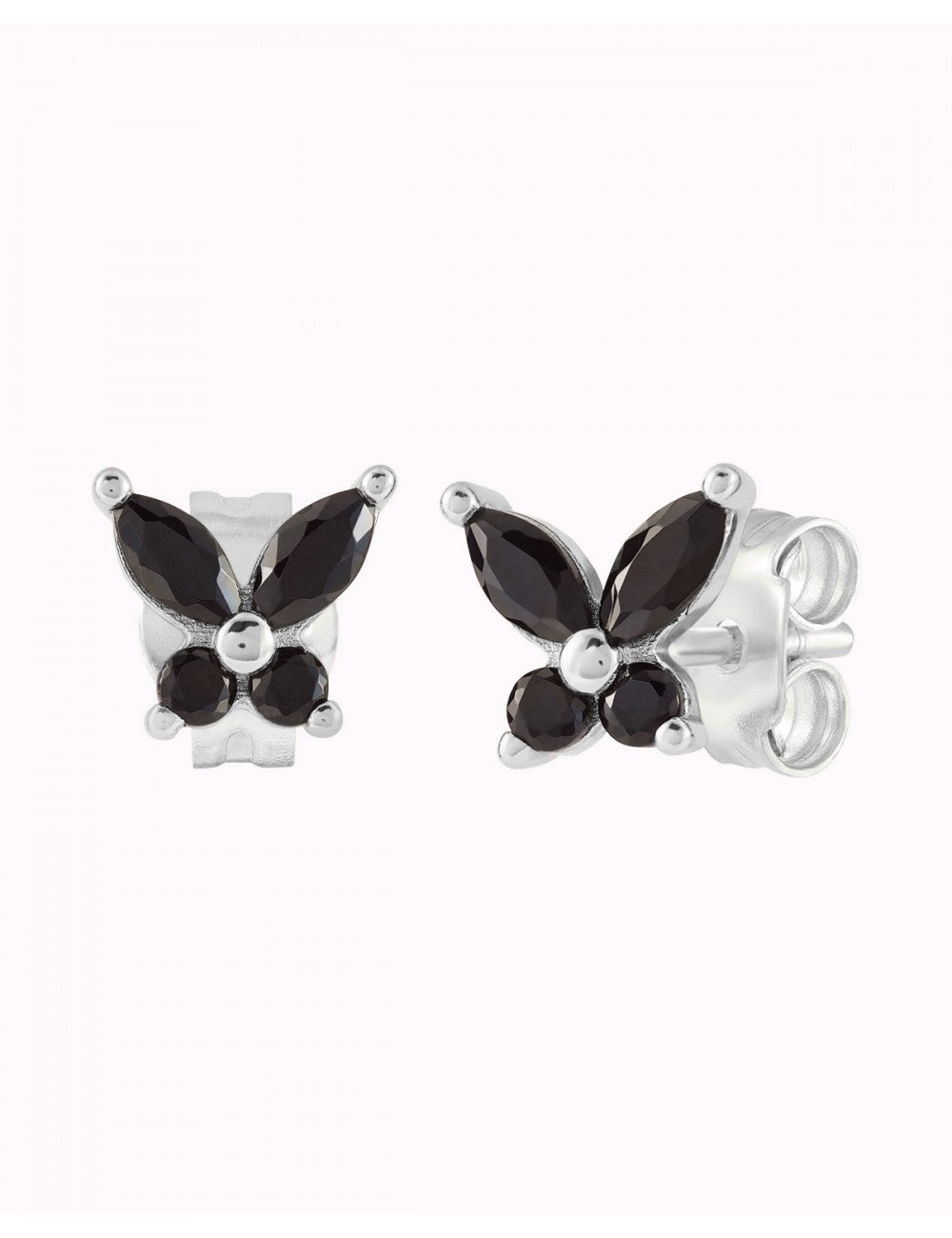 Pendientes stud en forma de mariposa con circonitas en talla marquesa y redonda