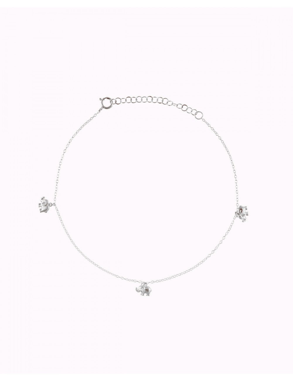 Pulsera tobillera de cadena con colgantes en forma de elefante de la suerte