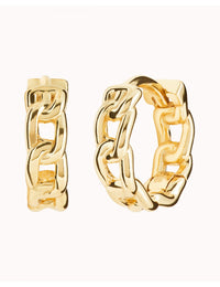 Pendientes de aro huggie en forma de cadena - Dos tamaños disponibles