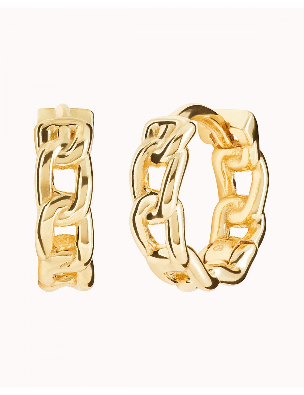 Pendientes de aro huggie en forma de cadena - Dos tamaños disponibles
